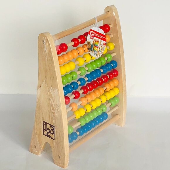 Hape Abacus Wooden Rainbow Colorful Counting Bead New Sealed Age 3+ - Picture 11 of 15